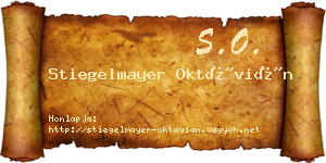 Stiegelmayer Oktávián névjegykártya